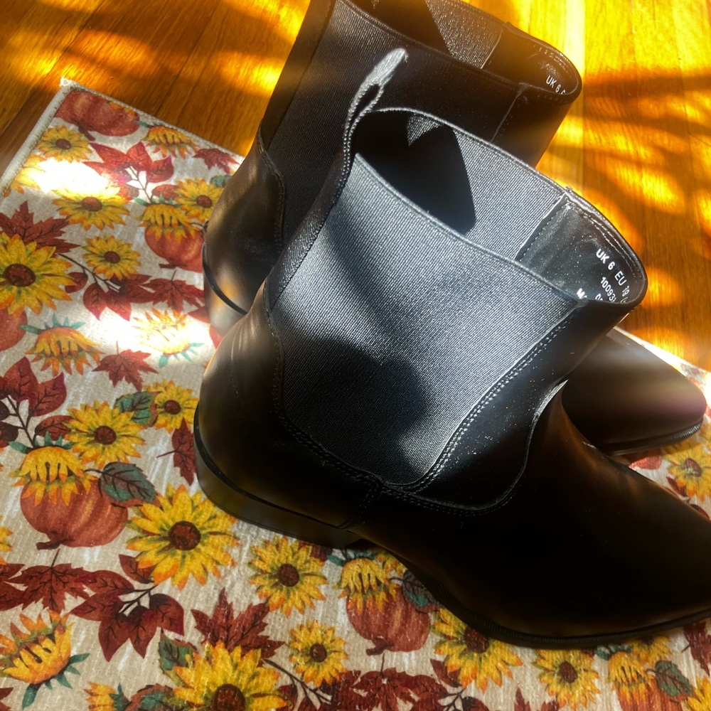 Black leather boots Asos
